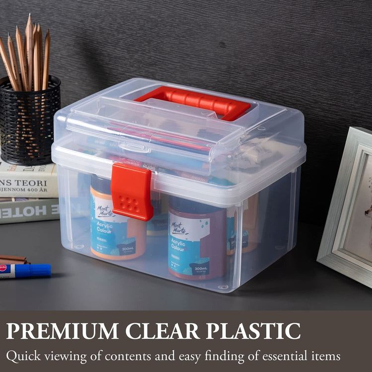Clear First Aid Bin with Detachable Tray, Portable Emergency Kit, Medicine  and Medical Supply Travel Tote, Arts & Craft Storage Box