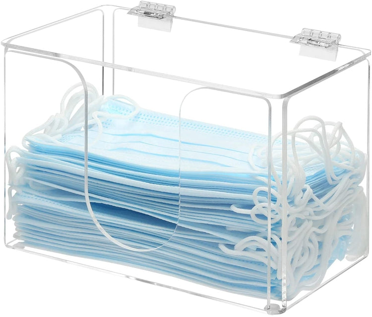 Clear Acrylic Tabletop Medical Safety Mask and Face Covering Dispenser Box with Lid-MyGift