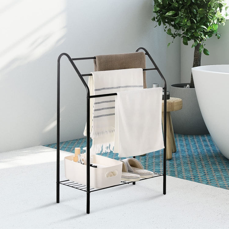 Bathroom Wall Shelf with Towel Bar Glass Bathroom Floating Shelves 2 Tier Shower  Storage Organizer Rack - China Towel Rack, Bathroom Glass Shelf