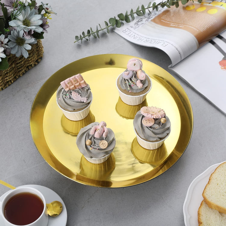 Deluxe Style Brass Plated Metal Rotating Lazy Susan Turntable Display