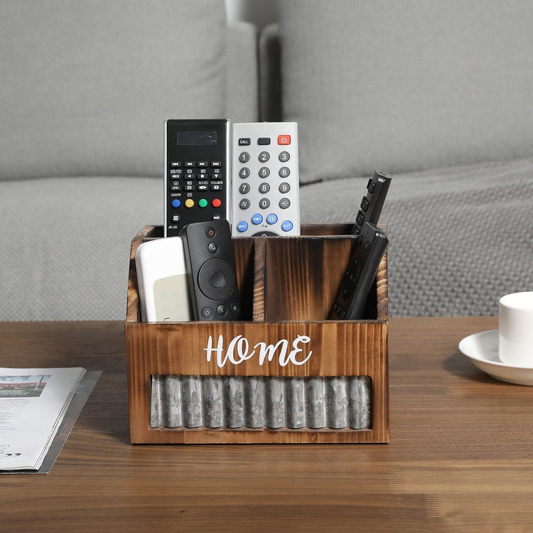 Dark Brown Tabletop Remote Control Caddy Holder