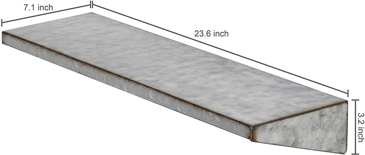 Set of 2 Galvanized Metal Wall Mounted 24-Inch Shelves-MyGift