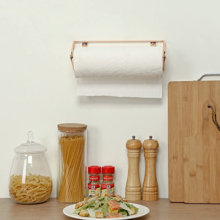Copper Tone Metal Wire Wall Mounted Kitchen Paper Towel Holder – MyGift
