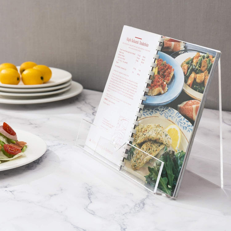 Premium Clear Acrylic Kitchen Cookbook Stand Recipe Holder-MyGift