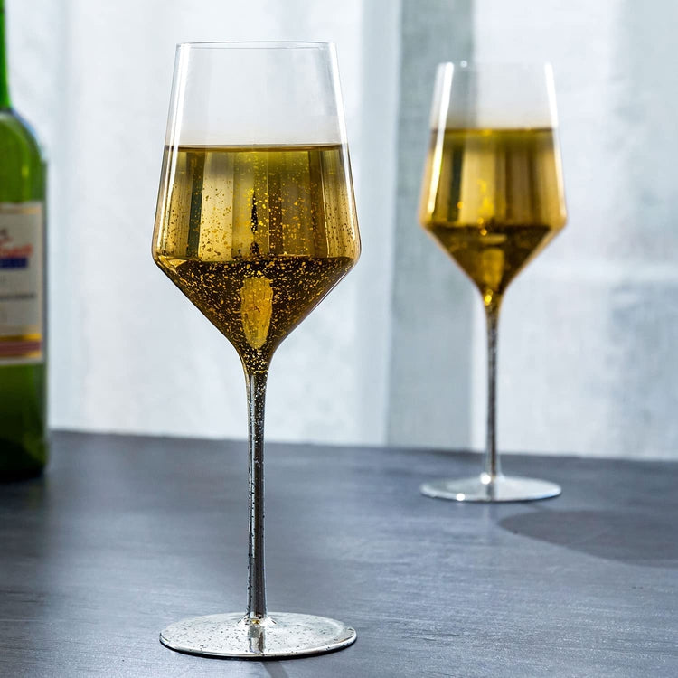 Wine Glasses, Gold Plated Smoky Gradient Party Cocktail Stemmed Glasse –  MyGift