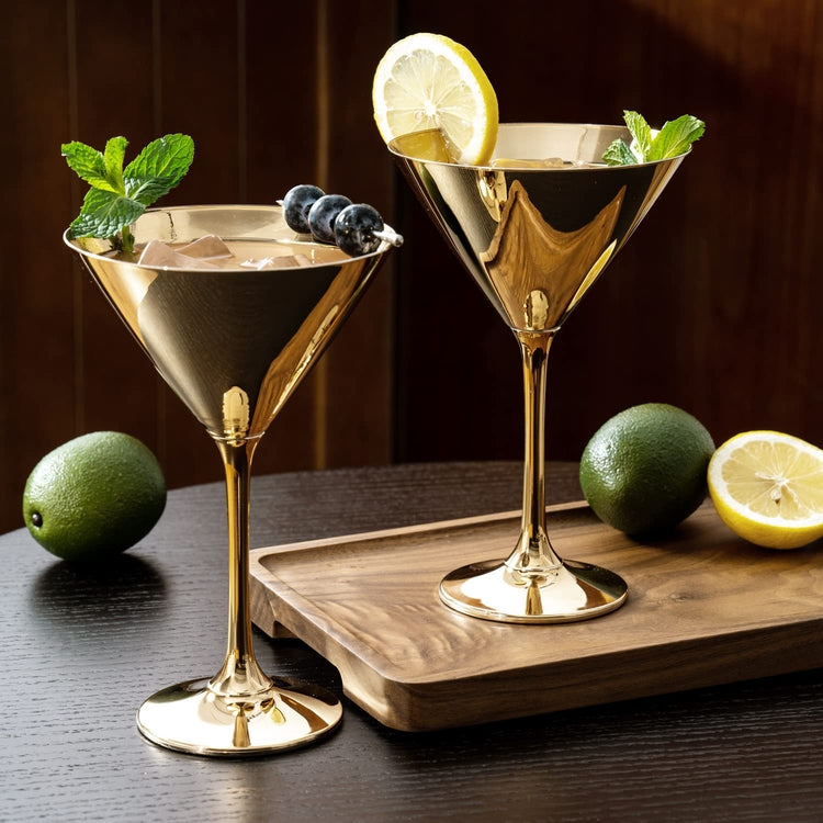 MyGift 8-Ounce Modern Metallic Gold Tone Martini Glasses, Elegant Golden  Drinking Glass for a Cockta…See more MyGift 8-Ounce Modern Metallic Gold  Tone