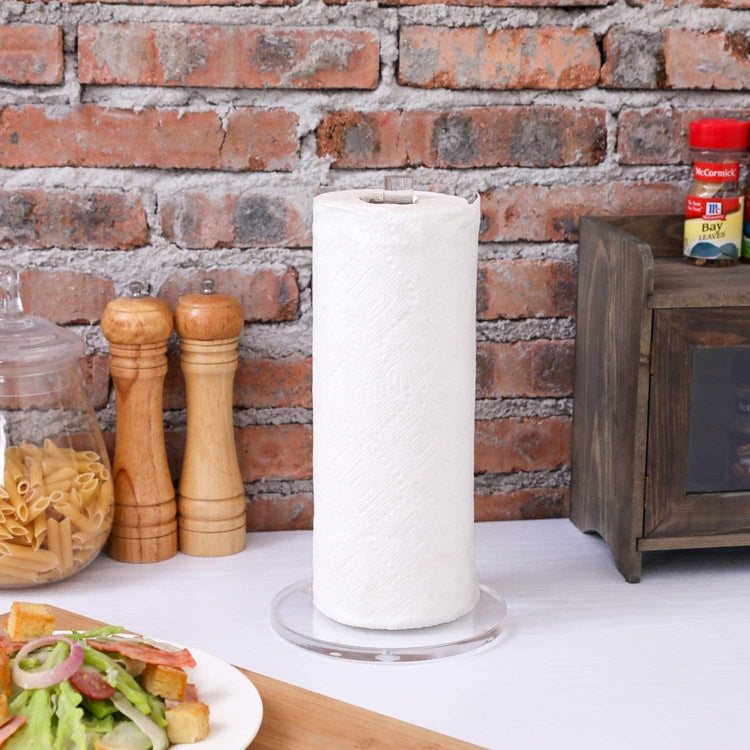 Clear Acrylic Paper Towel Roll Holder Rack Tabletop Dispenser Stand