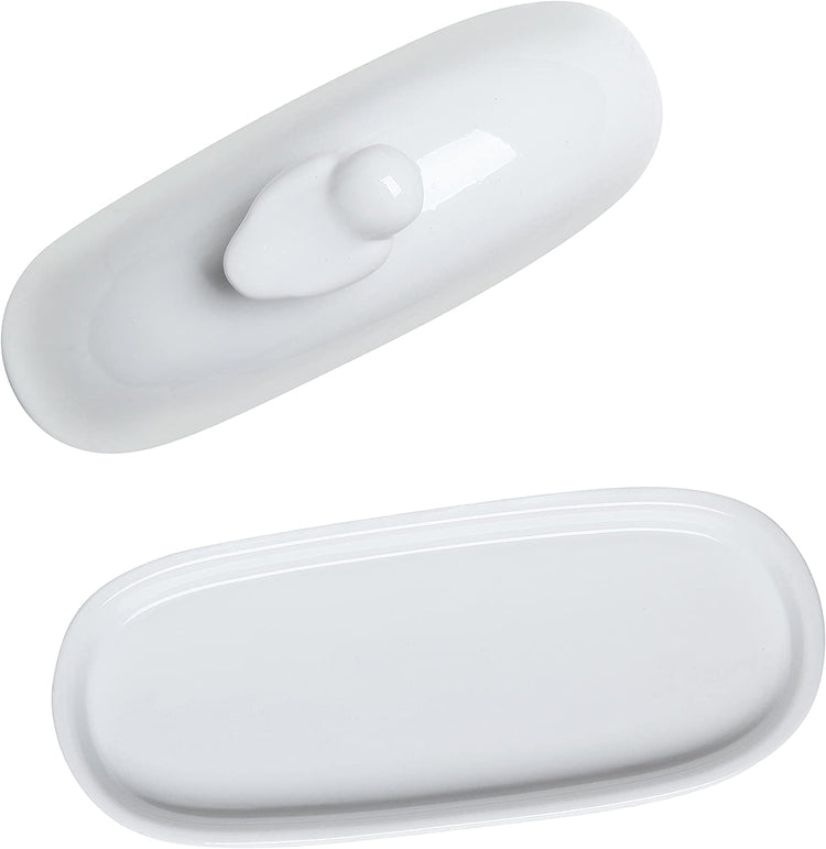 White Bird Design Decorative Ceramic Butter Dish and Lid Cover-MyGift