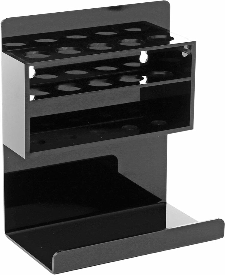 Black Acrylic Wall Mounted 5 Slot Whiteboard Dry Erase Marker and Eraser Holder Rack-MyGift