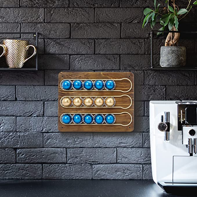 Coffee Pod Capsule Holder Rack for Coffee Bar - Home, Office, Café Décor, Metal Coffee Pod Organizer