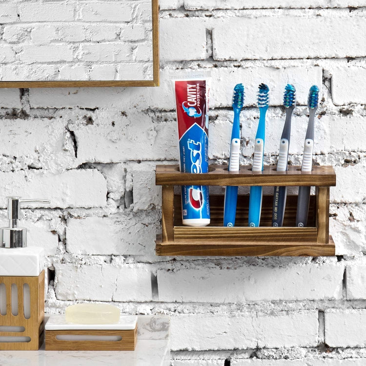 Wall mounted shop toothbrush holder