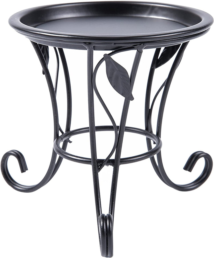 Black Iron Scrollwork Desktop Plant Display Stand, Tabletop Pillar Candleholder, 5 Inch Size-MyGift