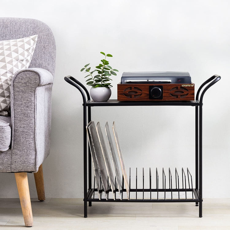 Two-tier Metal Vinyl Record Storage Rack Black - Hearth & Hand™ With  Magnolia : Target