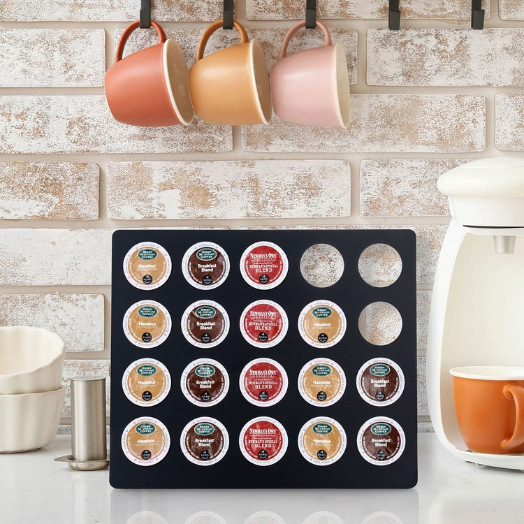 Round Cut-Out K-Cup Coffee Pod Holder, Tabletop Coffee Capsule Organizer Rack