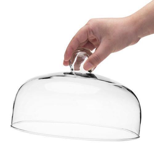 9-Inch Clear Glass Cloche Cake Cover with Knob Handle - MyGift