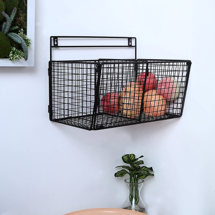 2 Compartment Wire Organizer Basket – MyGift