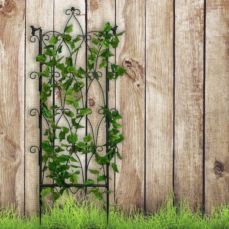 plant metal trellis Large Metal Trellis Garden Decor, Outdoor Plant Climbing Support Stake – MyGift