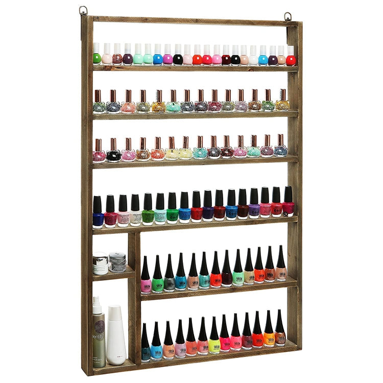 Wall Mounted Nail Polish Organizer Large Display Rack-MyGift