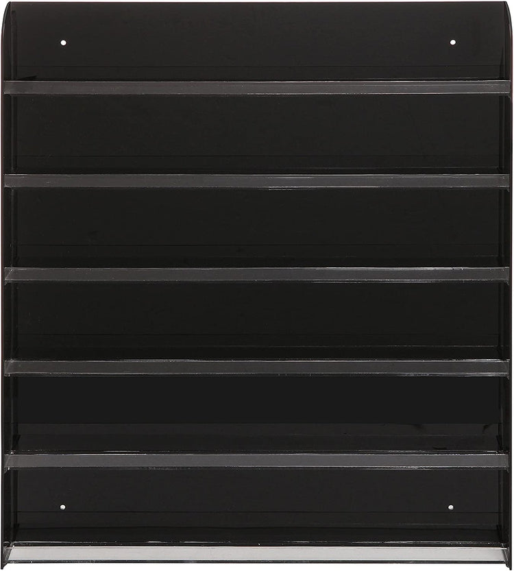 Black Acrylic 6 Shelf Wall Mounted Salon Style Nail Polish Rack Display-MyGift