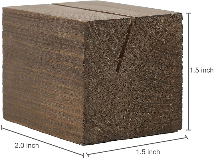 20-Piece Square Brown Wood Business Card and Table Number Holders-MyGift