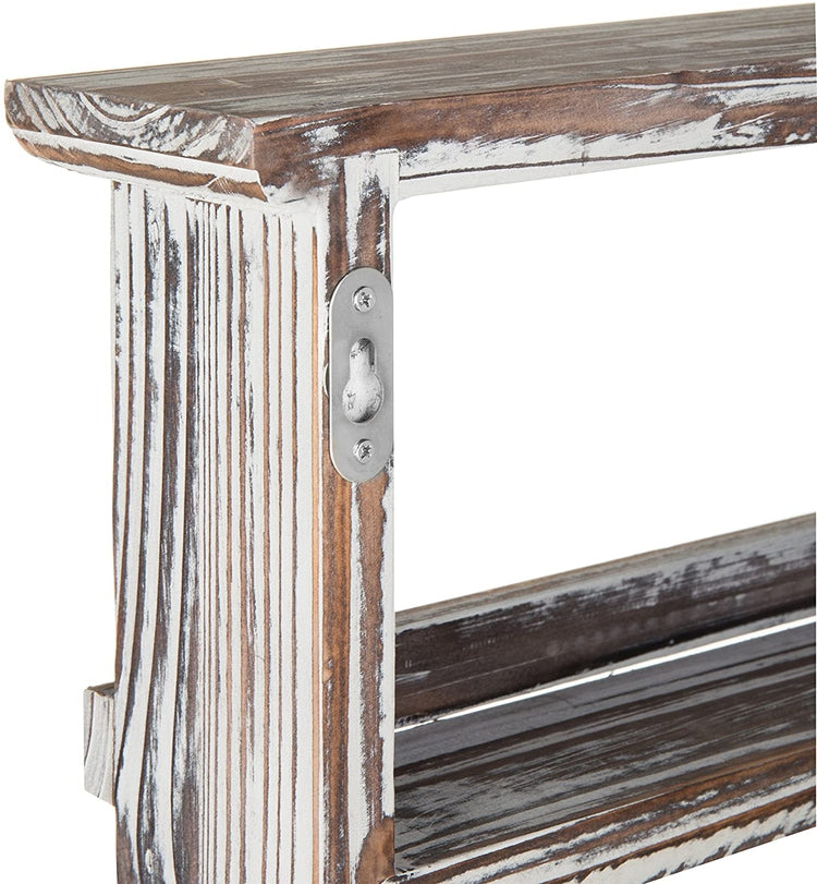 4-Tier Torched Wood Wall-Mounted Spice Rack-MyGift