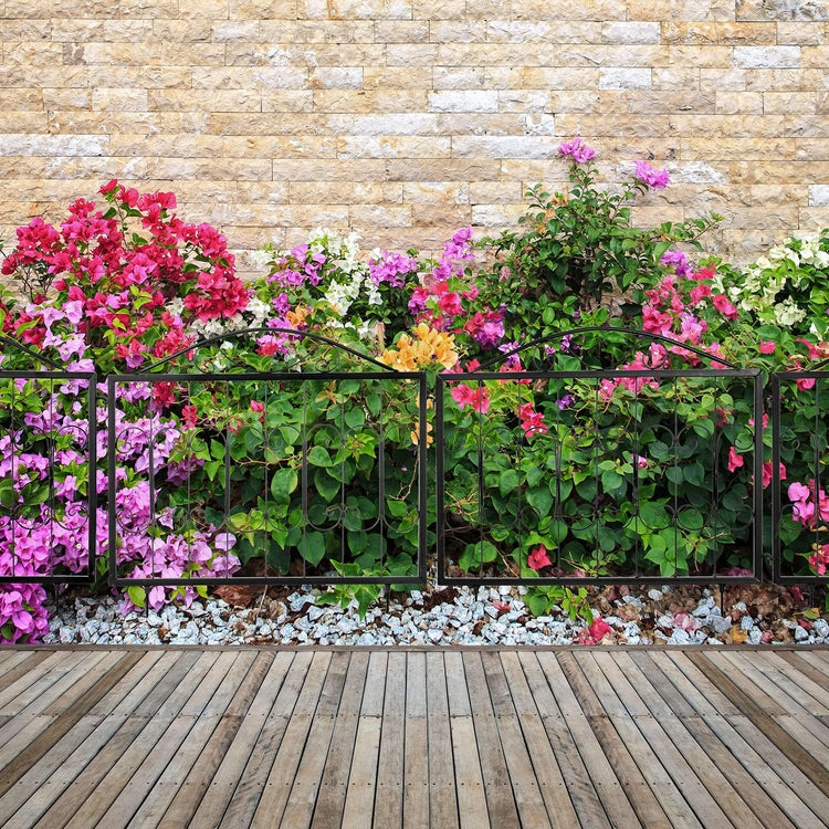 Set of 4, Scrollwork Matte Black Metal Wire Linking Trellis Fence, Sup –  MyGift