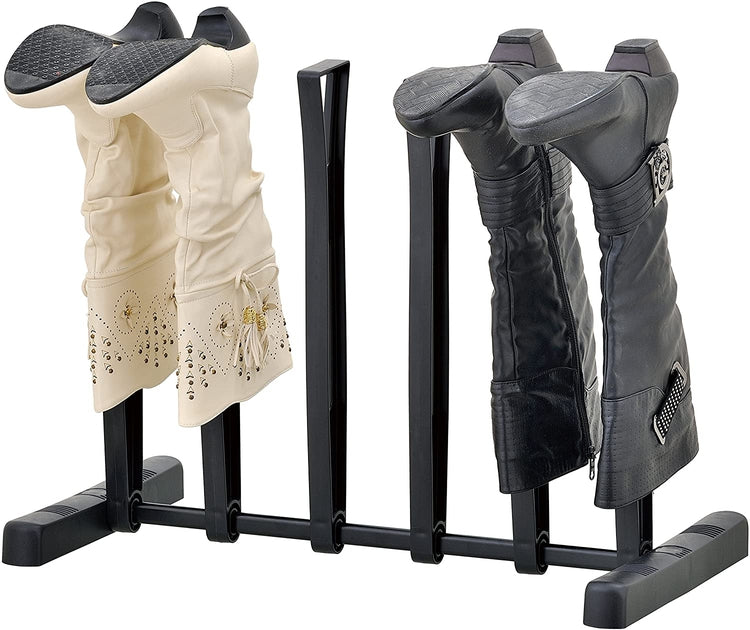 3-Pair Tall Boot Storage Rack, Shape Maintaining Black Shoe Stand-MyGift