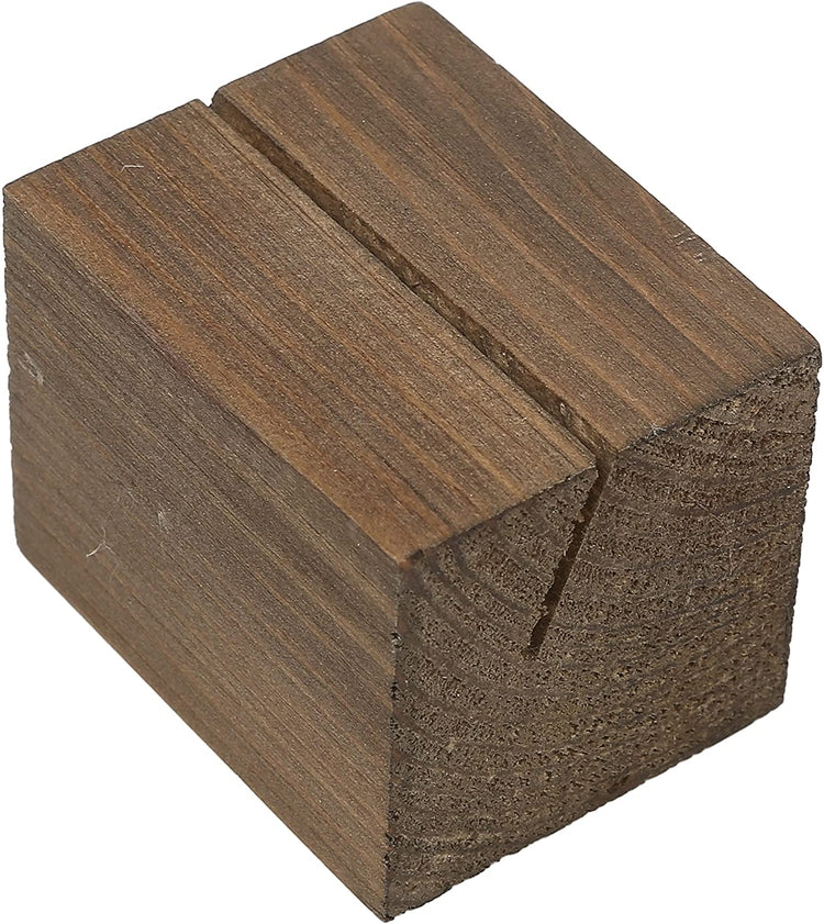 20-Piece Square Brown Wood Business Card and Table Number Holders-MyGift