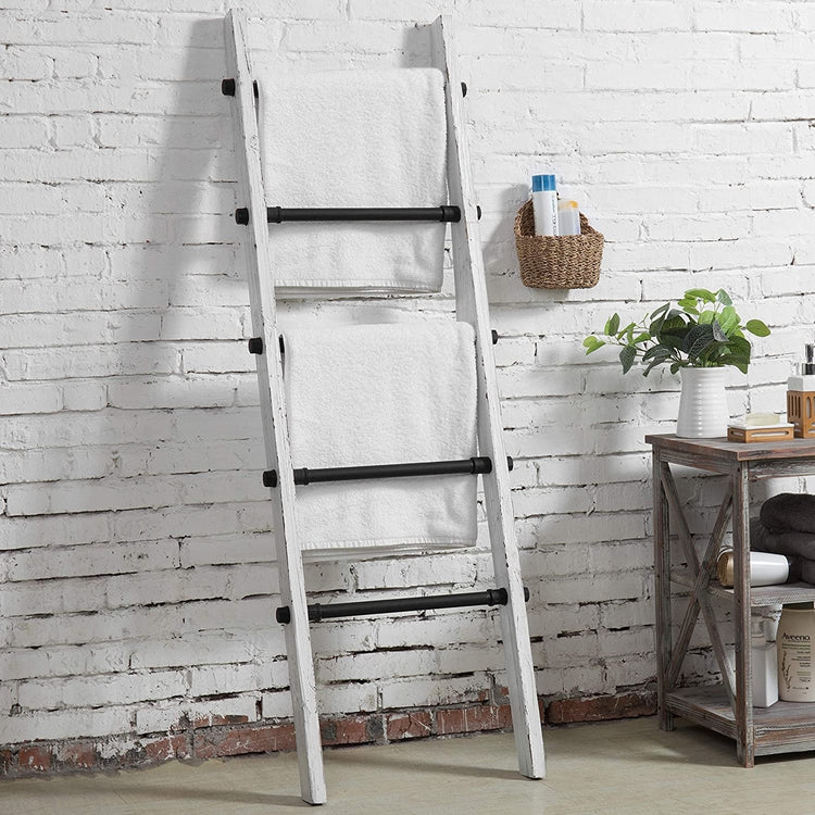 Industrial Pipe and Wood Quilt Towel or Blanket Ladder – MyGift