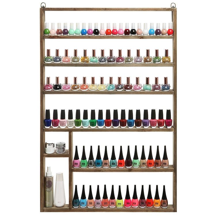 Wall Mounted Nail Polish Organizer Large Display Rack-MyGift