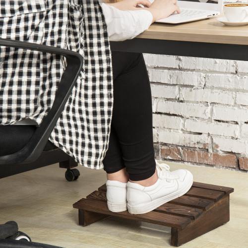 Burnt Wood Ergonomic Under-Desk Footrest - MyGift