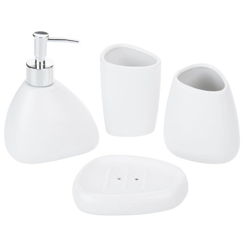 Modern White Ceramic Bathroom Accessory Set-MyGift