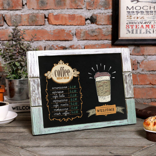 Rustic Multicolored Wood Chalkboard Menu Display Stand-MyGift