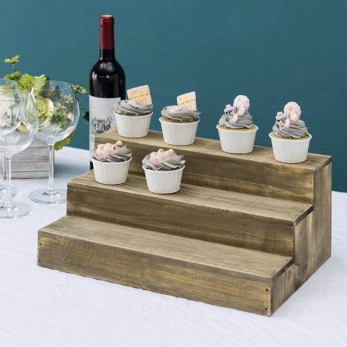 Reclaimed Style Wood Dessert / Cupcake Stand Riser Display