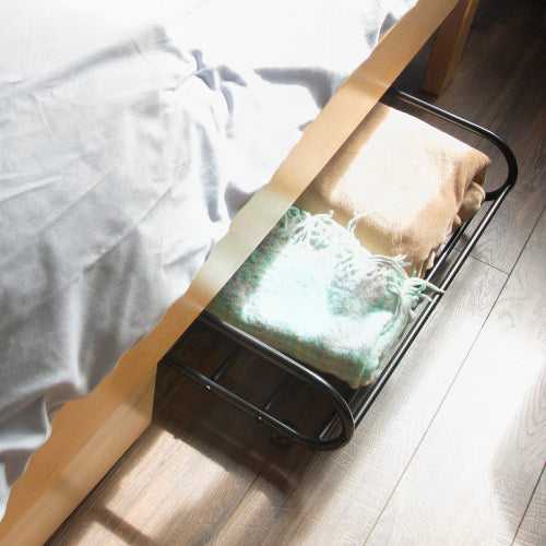 Black Metal Rolling Under-Bed Storage Cart-MyGift