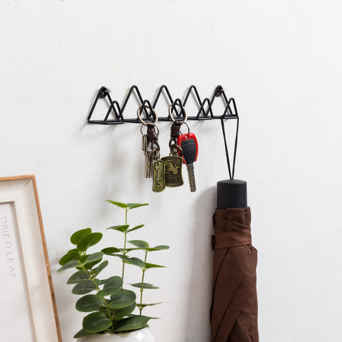 Modern Black Metal Wire Triangle Design Key Rack-MyGift