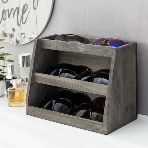 Gray Wood Sunglasses Organizer, 3 Tier - MyGift