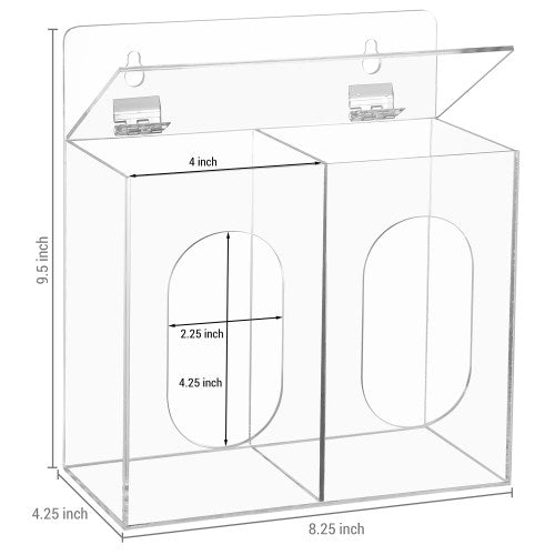 Premium Clear Acrylic Wall Mounted Mask and Glove Organizer-MyGift
