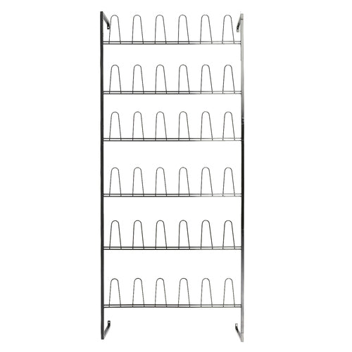 Wall Mounted Black Metal 36 Hook Shoe Rack-MyGift