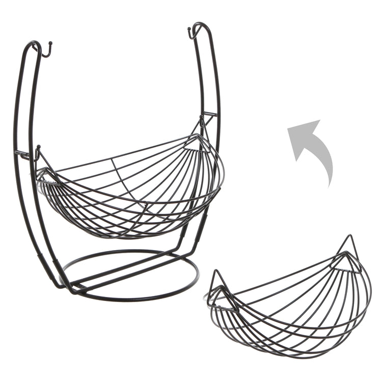 Black Double Hammock Fruit and Vegetable Rack-MyGift