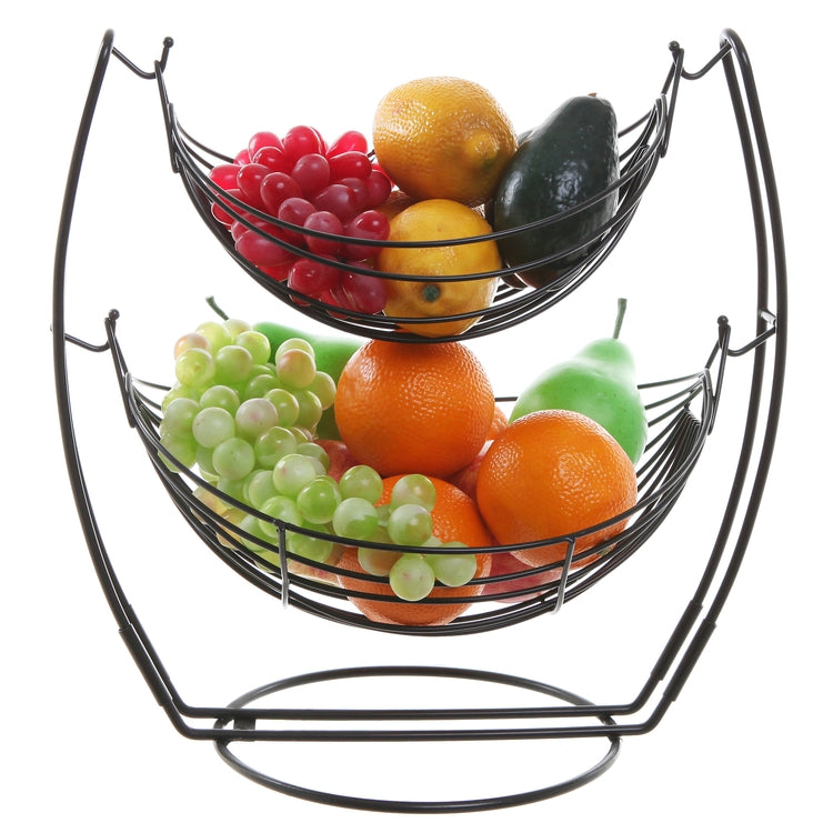 Black Double Hammock Fruit and Vegetable Rack-MyGift