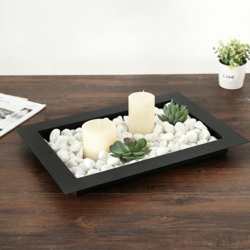 Black Metal Wide Rim Centerpiece Tray
