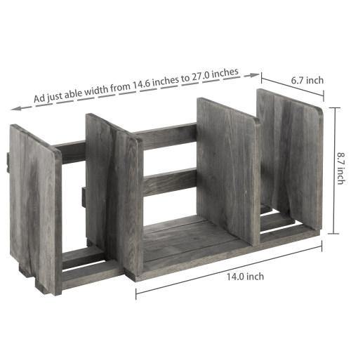 Gray Expandable Wood Desktop Bookshelf - MyGift