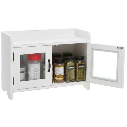 White Wood Kitchen & Bathroom Countertop Cabinet-MyGift