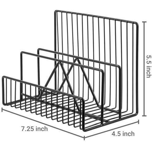 Modern Black Metal Wire Mail Sorter, Geometric Design - MyGift