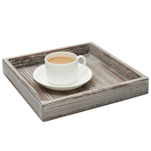 Small Rectangular Torched Wood Accent Tray-MyGift