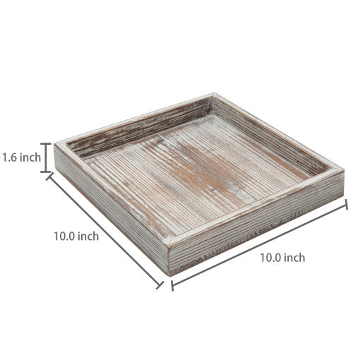Small Rectangular Torched Wood Accent Tray-MyGift