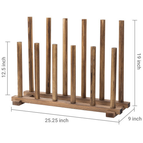 Dark Brown Wood Boot Rack, For 6 Pairs-MyGift