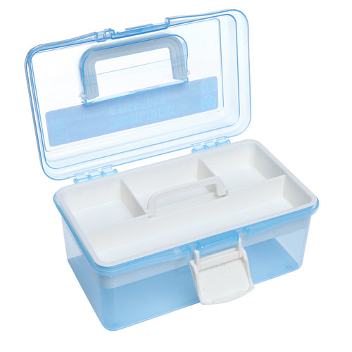 Clear Light Blue and White Plastic Multipurpose Box-MyGift