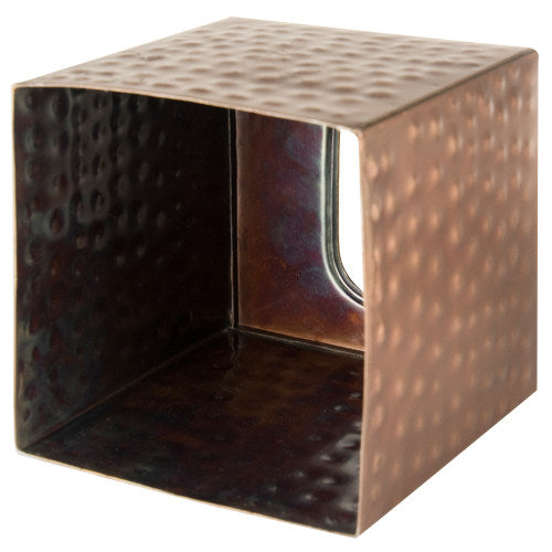 Antique Inspired Hammered Bronze-Tone Metal Tissue Box Cover-MyGift